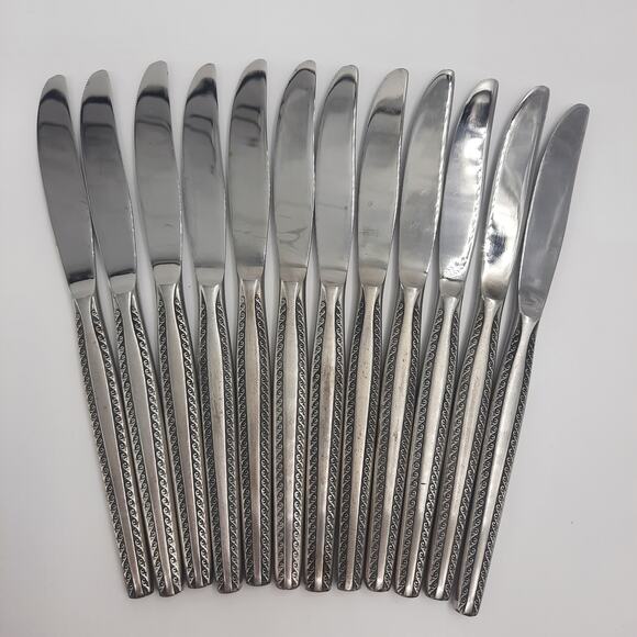 12 Vintage National Stainless Butter Knives‎ Granada Pattern Replacements Japan - Picture 1 of 6